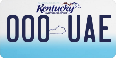 KY license plate 000UAE