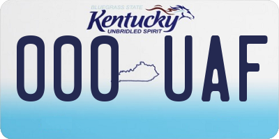 KY license plate 000UAF