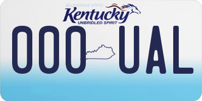 KY license plate 000UAL