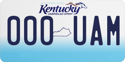 KY license plate 000UAM