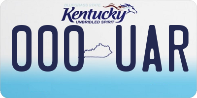 KY license plate 000UAR