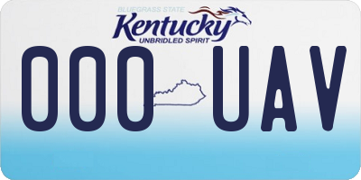 KY license plate 000UAV