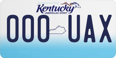 KY license plate 000UAX