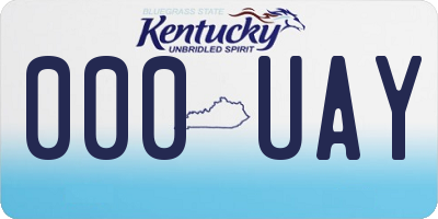 KY license plate 000UAY