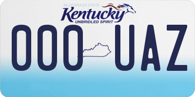 KY license plate 000UAZ