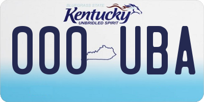 KY license plate 000UBA