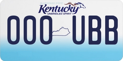 KY license plate 000UBB