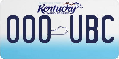 KY license plate 000UBC