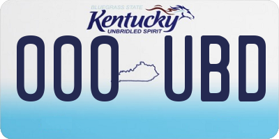 KY license plate 000UBD