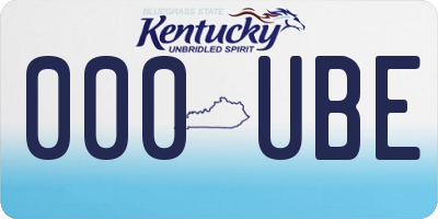 KY license plate 000UBE