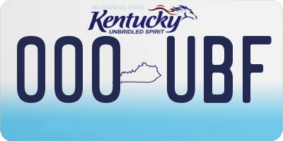 KY license plate 000UBF