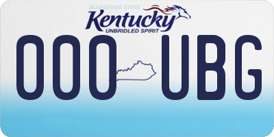 KY license plate 000UBG