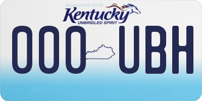 KY license plate 000UBH