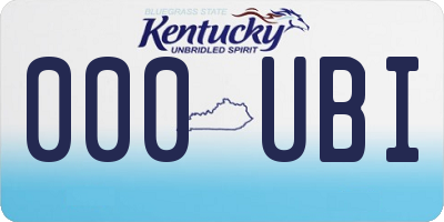 KY license plate 000UBI