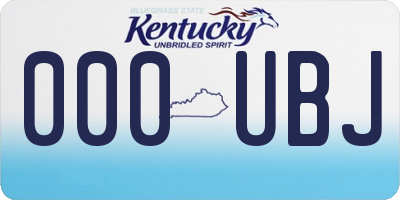 KY license plate 000UBJ