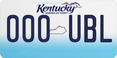 KY license plate 000UBL