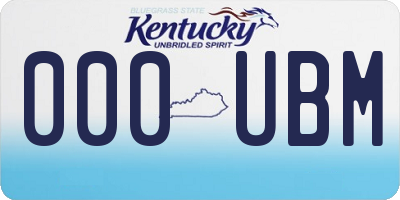 KY license plate 000UBM