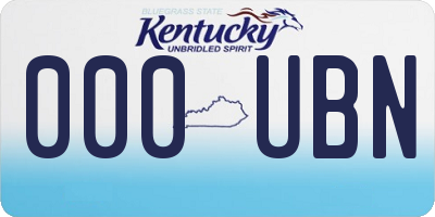 KY license plate 000UBN