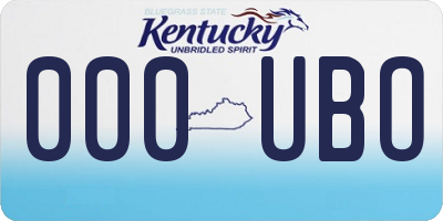 KY license plate 000UBO
