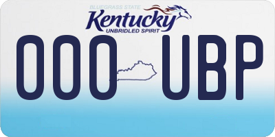 KY license plate 000UBP