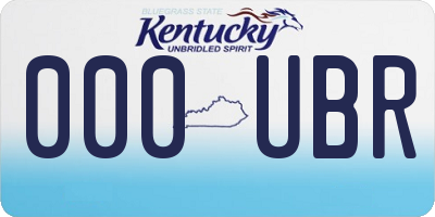 KY license plate 000UBR