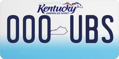 KY license plate 000UBS
