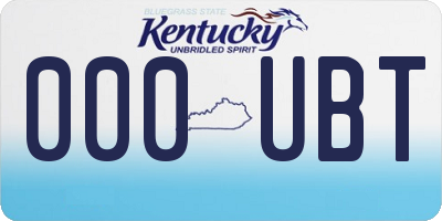 KY license plate 000UBT
