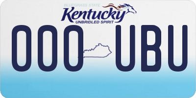 KY license plate 000UBU