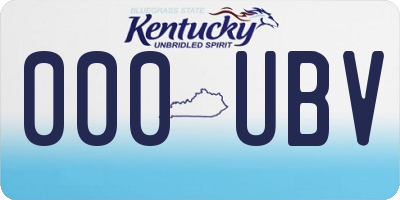 KY license plate 000UBV