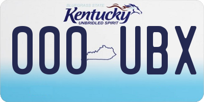KY license plate 000UBX