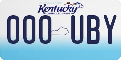 KY license plate 000UBY