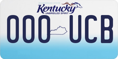 KY license plate 000UCB