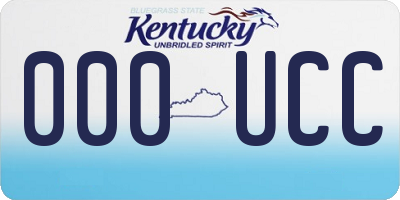 KY license plate 000UCC