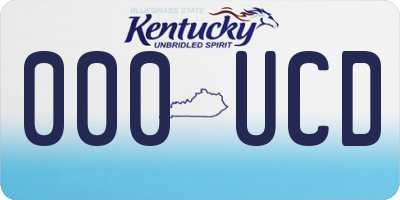 KY license plate 000UCD