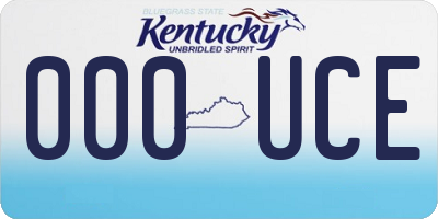 KY license plate 000UCE