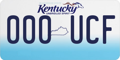 KY license plate 000UCF
