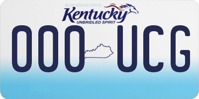 KY license plate 000UCG