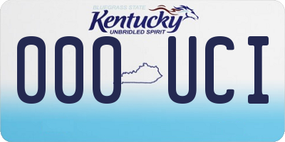 KY license plate 000UCI