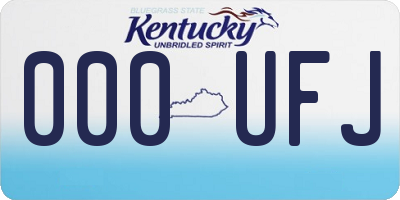 KY license plate 000UFJ