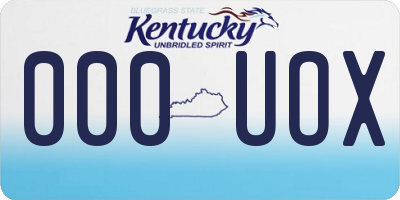 KY license plate 000UOX