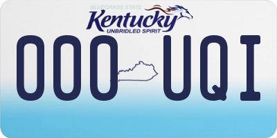 KY license plate 000UQI