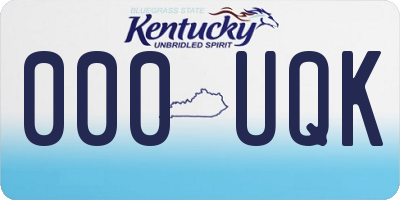 KY license plate 000UQK