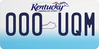 KY license plate 000UQM