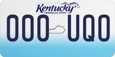 KY license plate 000UQO