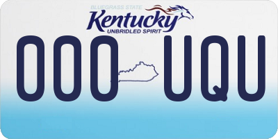 KY license plate 000UQU