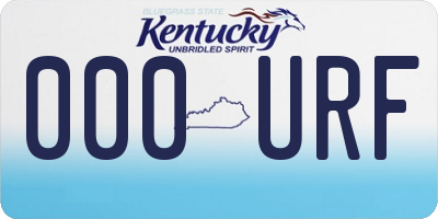 KY license plate 000URF