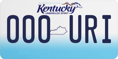 KY license plate 000URI