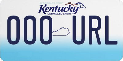 KY license plate 000URL