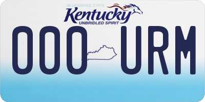 KY license plate 000URM