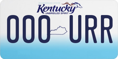 KY license plate 000URR